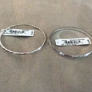 Sale 3 for $20! Silver bangle bracelets set of 2